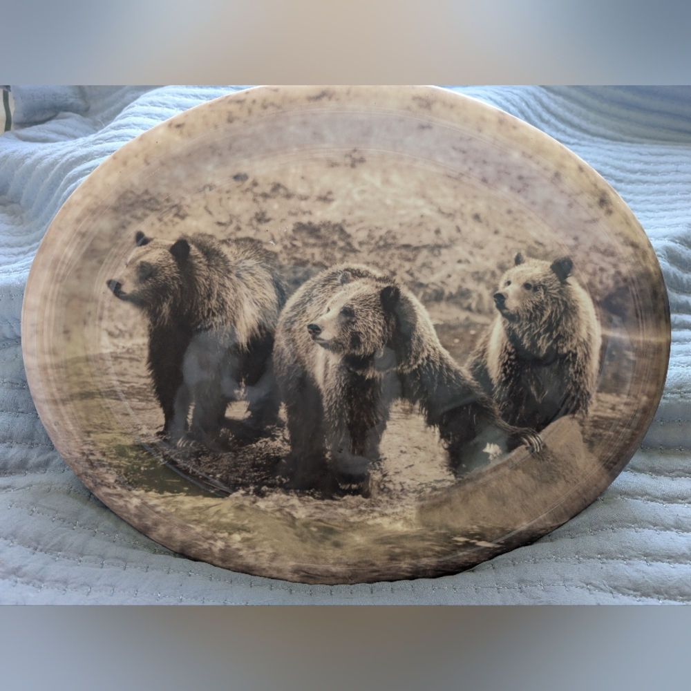 Yellowstone Bear Print Decorative Platter